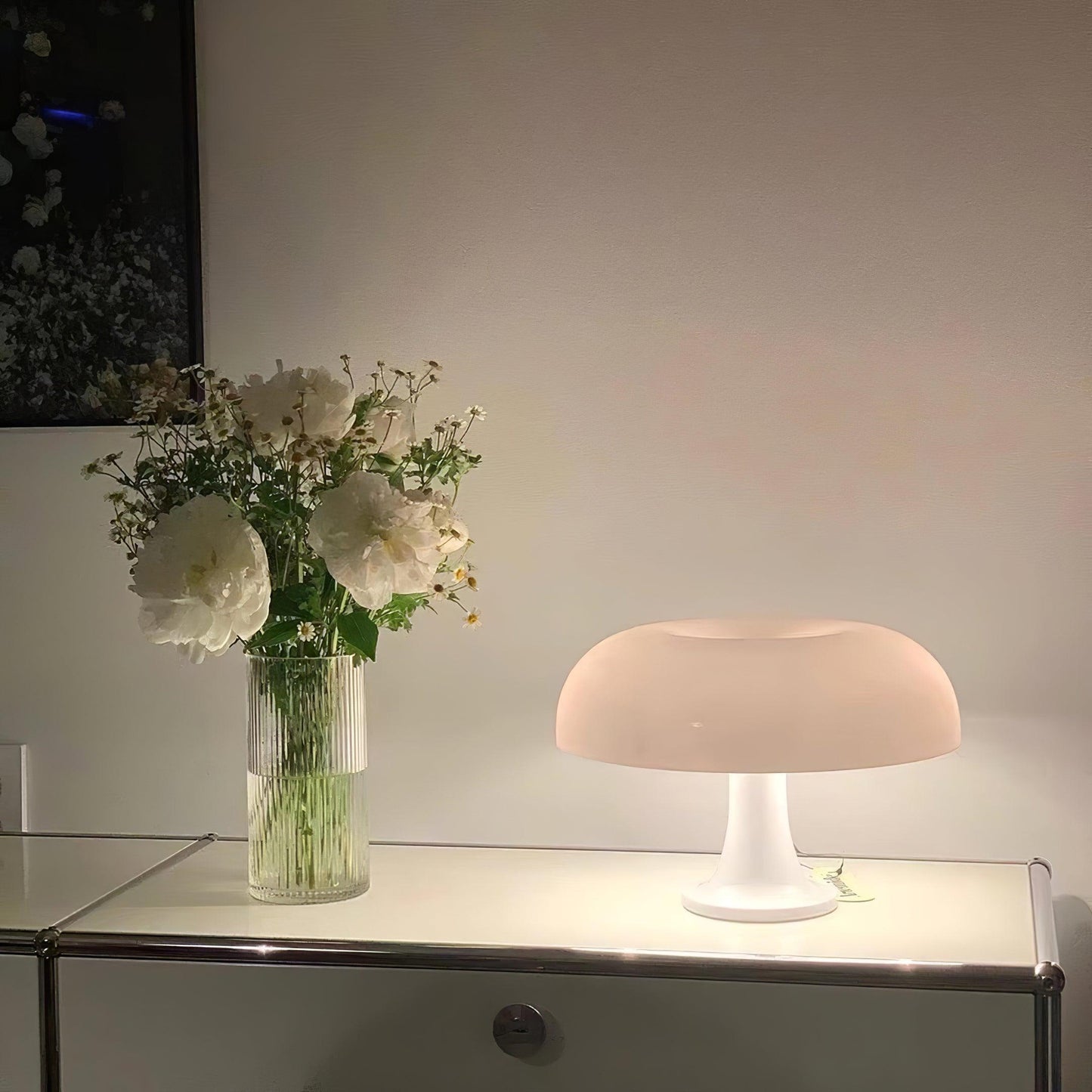 Mushroom Table Lamp | ABS Thermoplastic | Orange & White