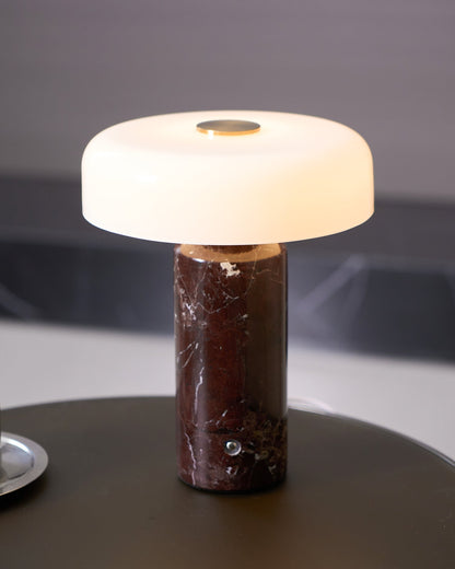Lunara Marble Table Lamp | Marble & Glass | Black/White/Brown