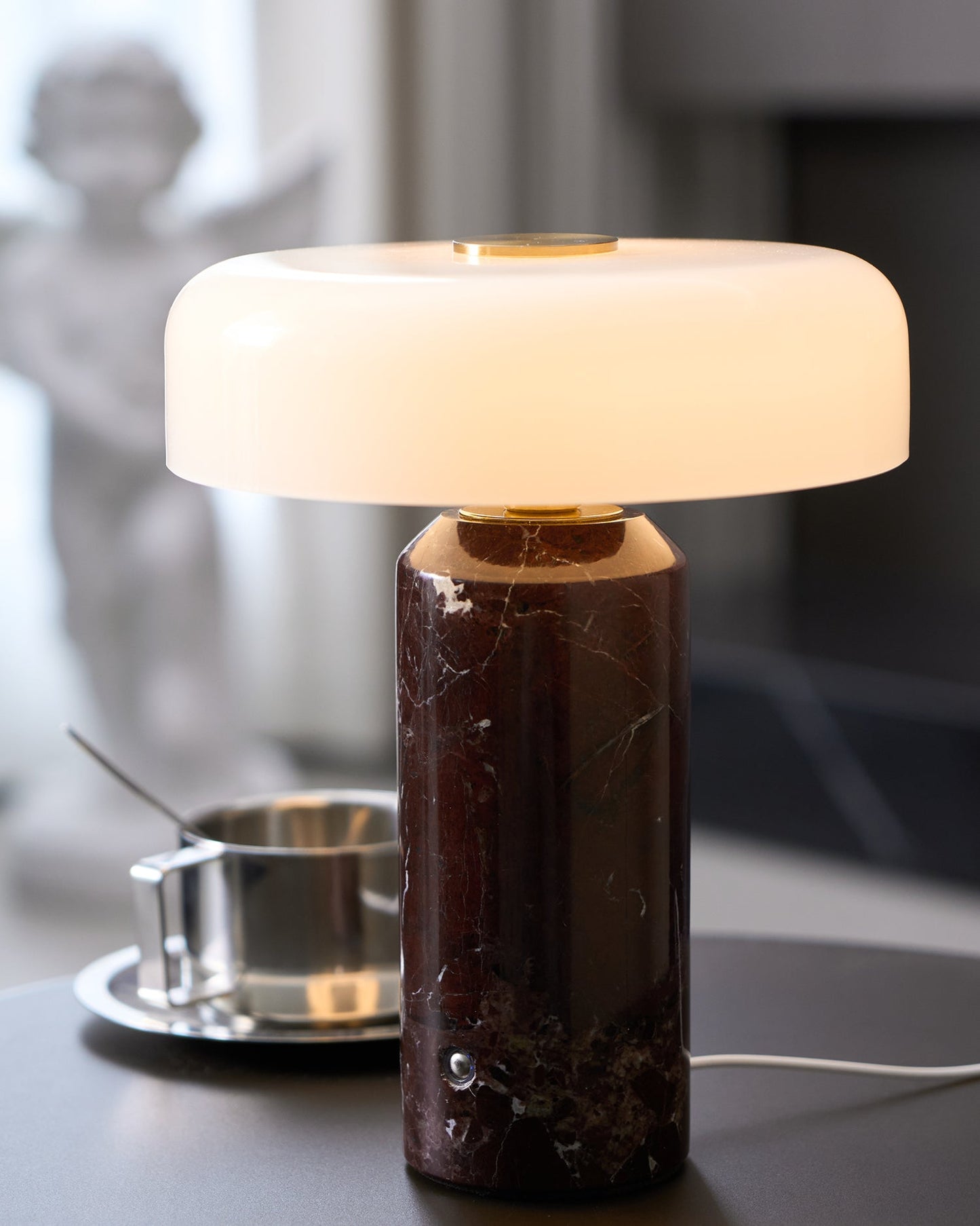 Lunara Marble Table Lamp | Marble & Glass | Black/White/Brown