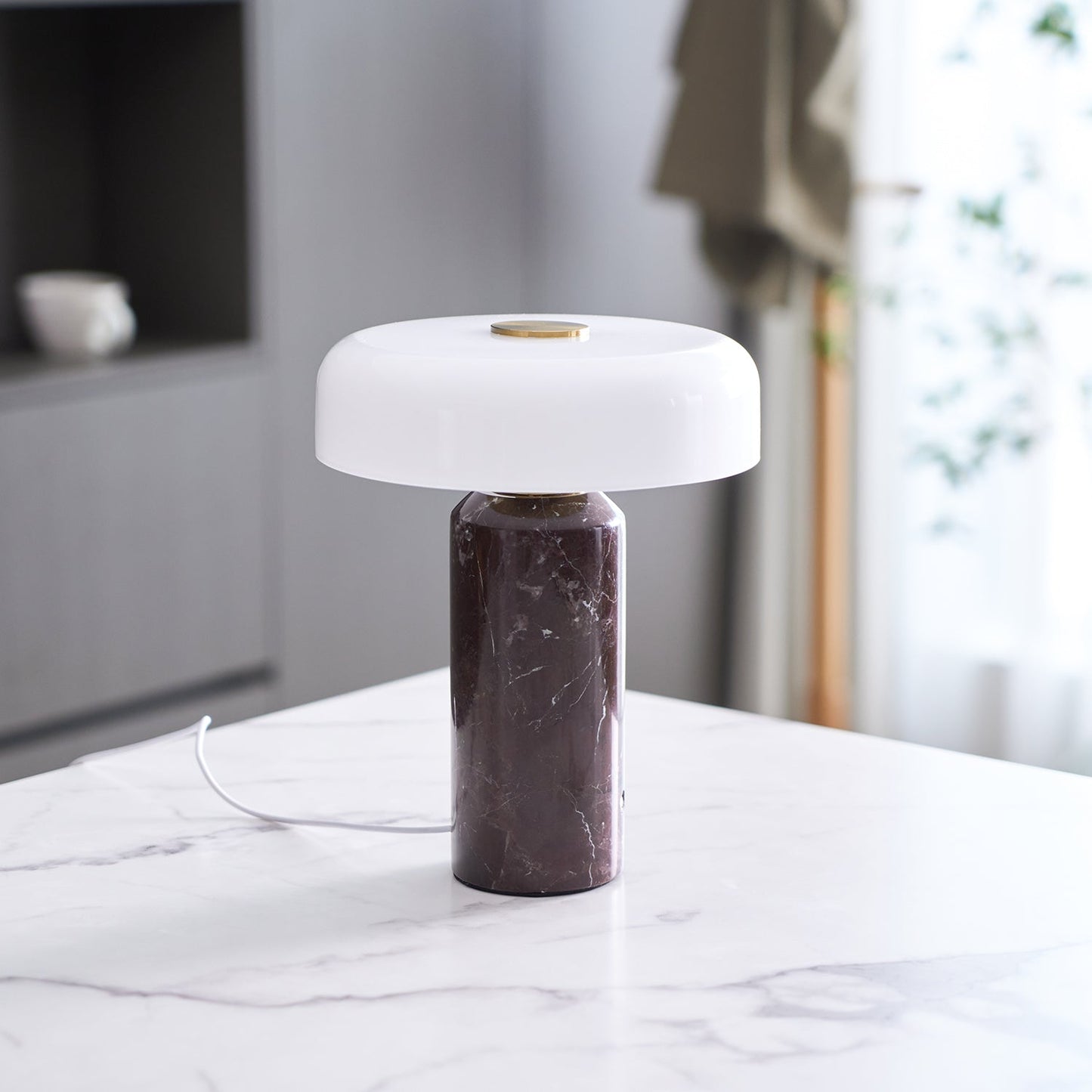 Lunara Marble Table Lamp | Marble & Glass | Black/White/Brown