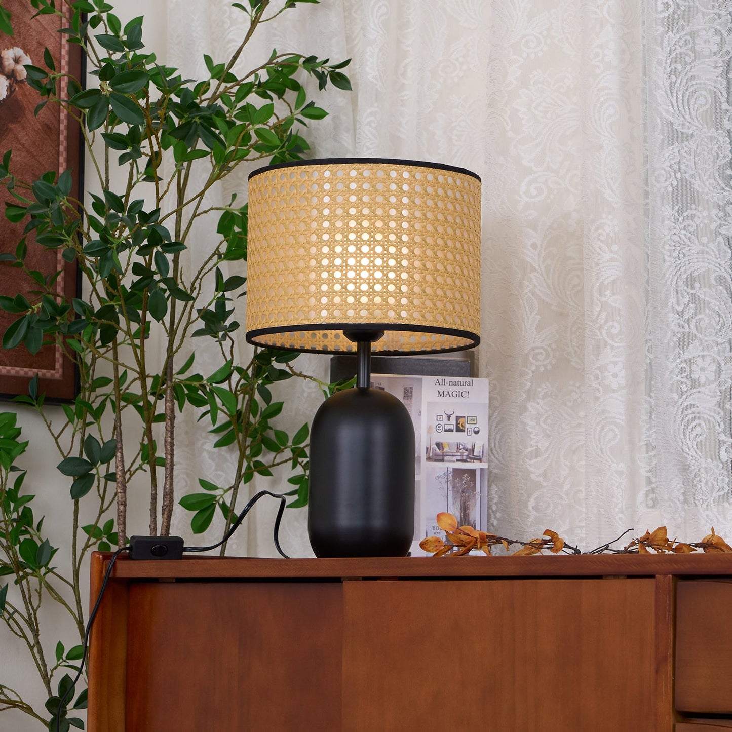 Nico Table Lamp | Bamboo & Iron | Black