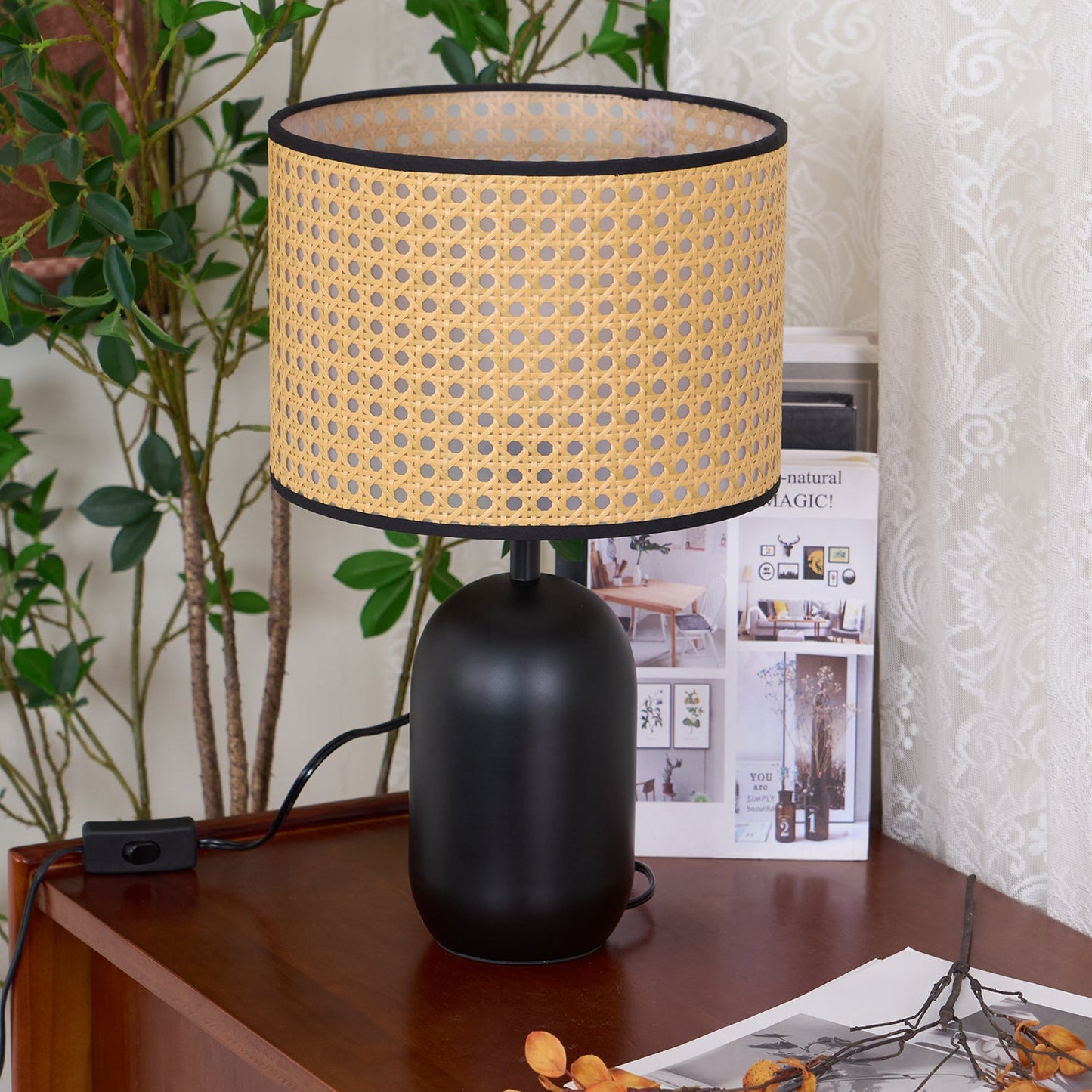 Nico Table Lamp | Bamboo & Iron | Black
