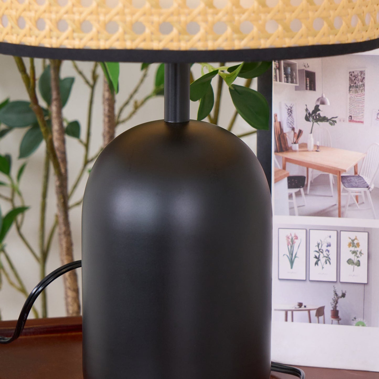 Nico Table Lamp | Bamboo & Iron | Black