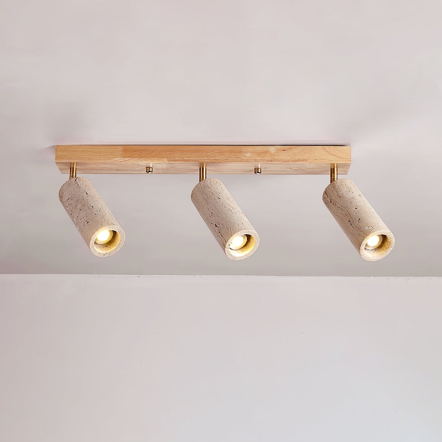 Nimbus Ceiling Spotlight | Wood, Yellow Travertine | Adjustable Spotlights