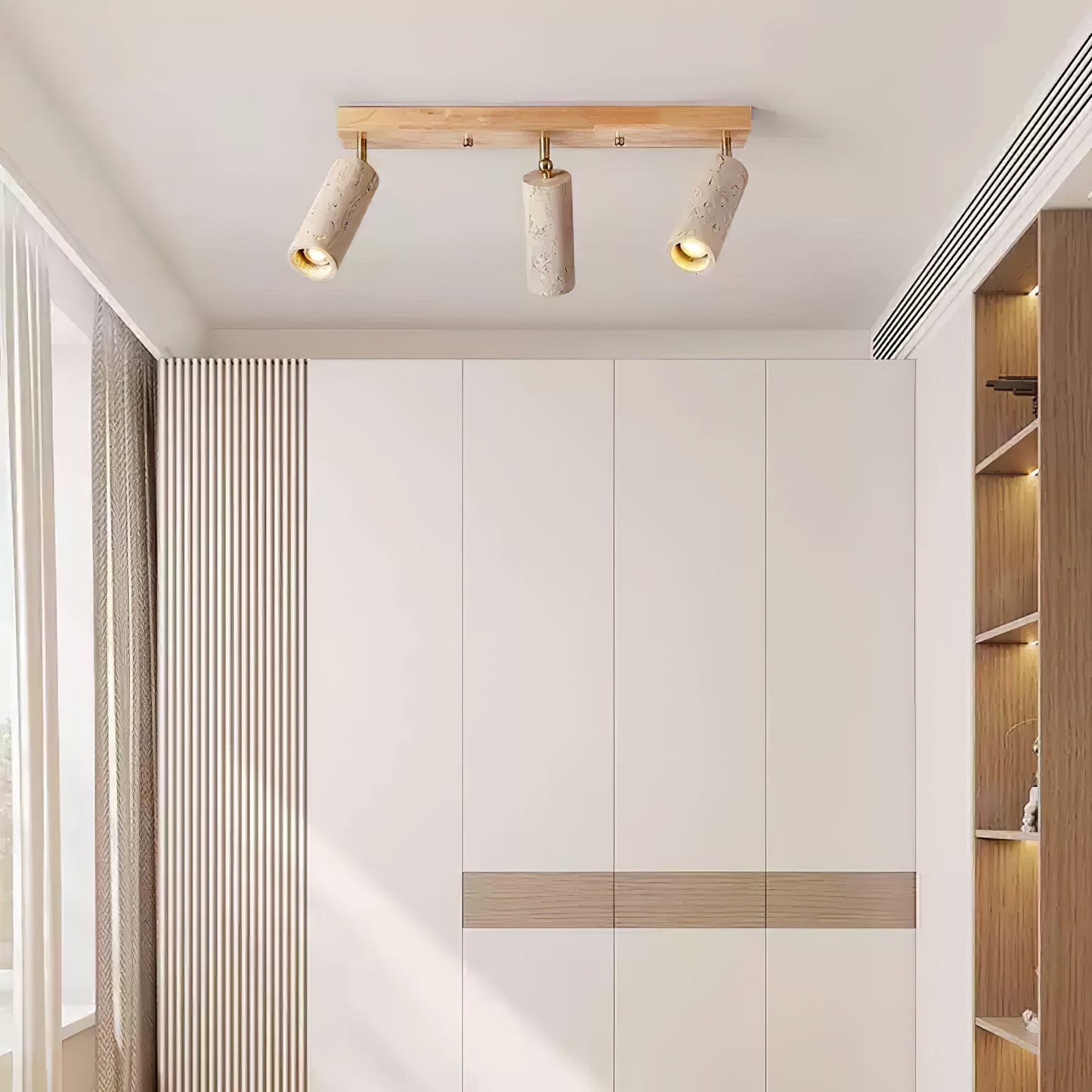 Nimbus Ceiling Spotlight | Wood, Yellow Travertine | Adjustable Spotlights
