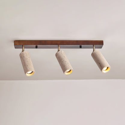 Nimbus Ceiling Spotlight | Wood, Yellow Travertine | Adjustable Spotlights