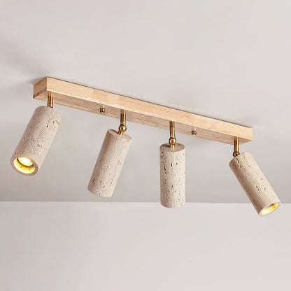 Nimbus Ceiling Spotlight | Wood, Yellow Travertine | Adjustable Spotlights