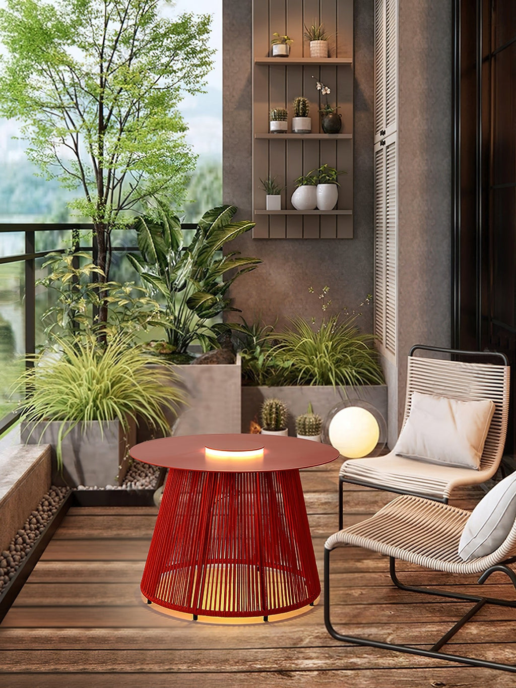 Nit Outdoor Portable Solar Floor Lamp | Solar Powered | Grey/Red/Coffee