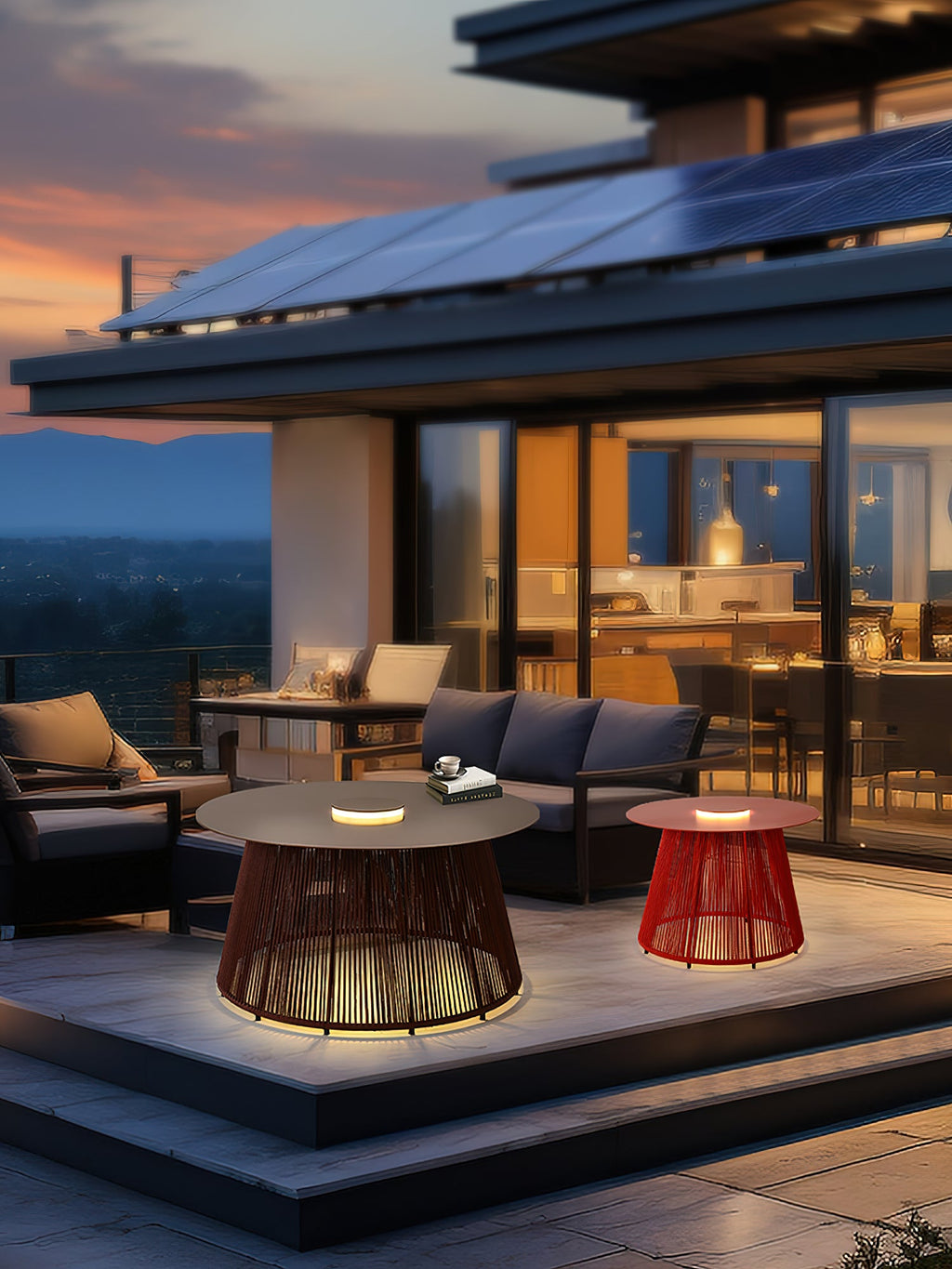 Nit Outdoor Portable Solar Floor Lamp | Solar Powered | Grey/Red/Coffee