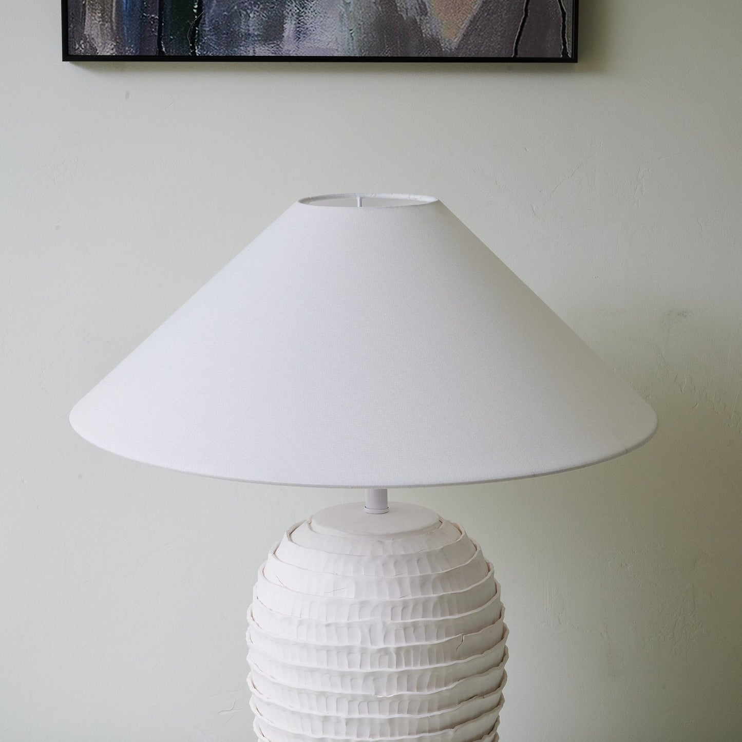 Nivara Ripple Table Lamp | Ceramic Base | White