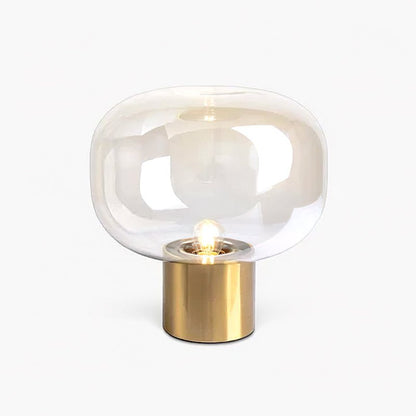 Noak Table Lamp | Smoked Glass & Gold Metal | Mushroom Design