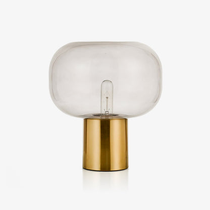 Noak Table Lamp | Smoked Glass & Gold Metal | Mushroom Design