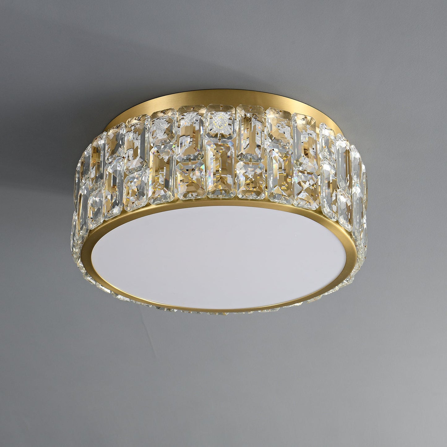 Noctis Crystal Ceiling Lamp | Brass & Crystal | Gold