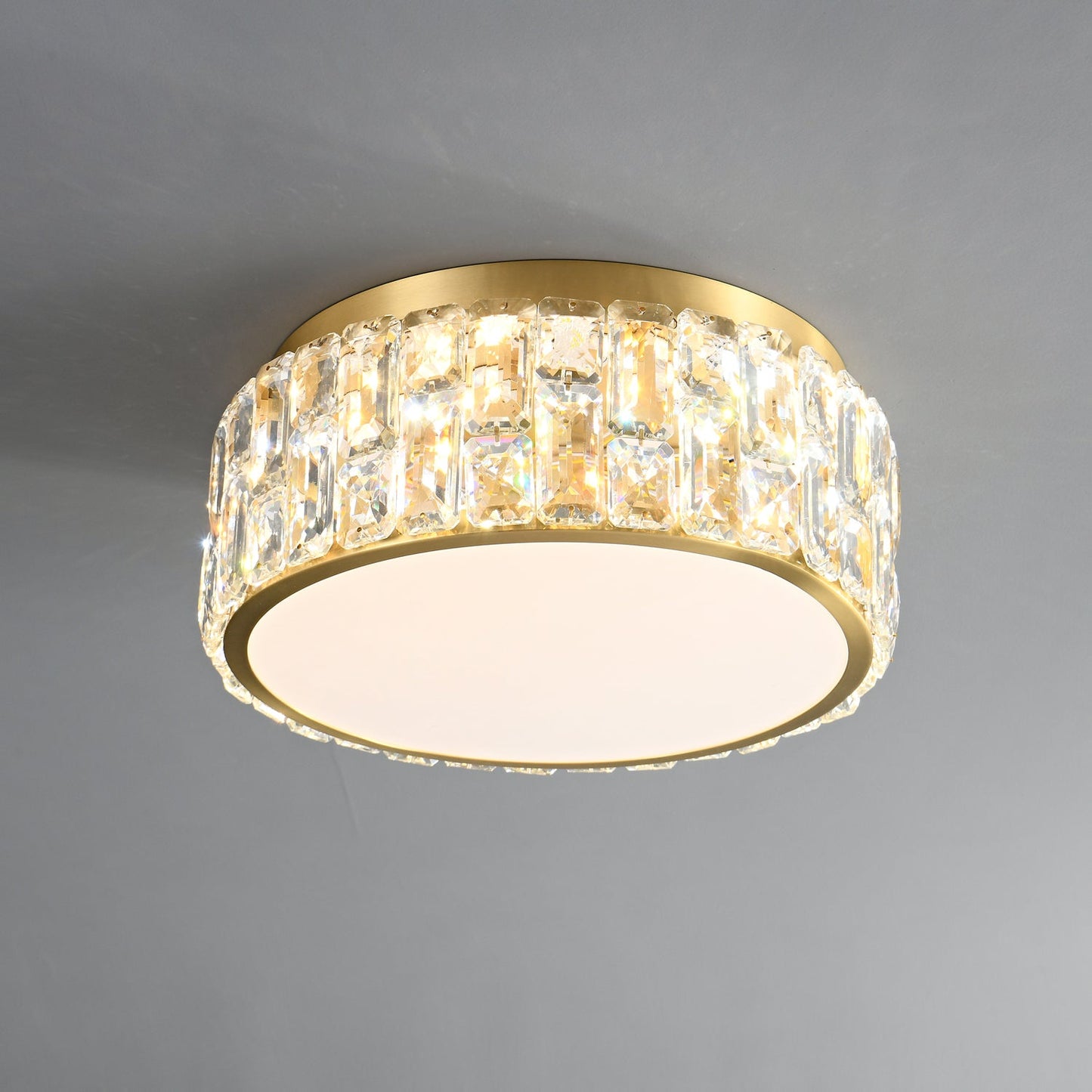 Noctis Crystal Ceiling Lamp | Brass & Crystal | Gold