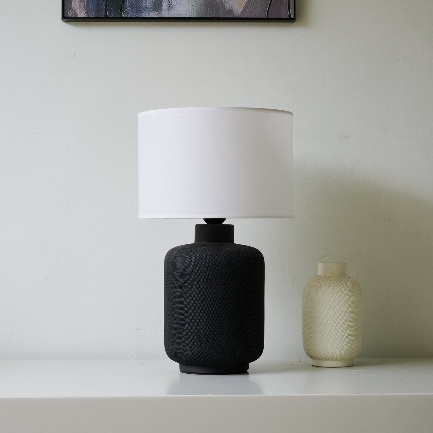 Nocturne Table Lamp | Textured Ceramic | Black and White