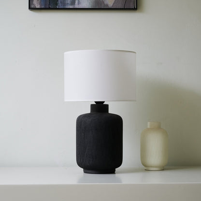 Nocturne Table Lamp | Textured Ceramic | Black and White