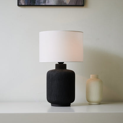 Nocturne Table Lamp | Textured Ceramic | Black and White