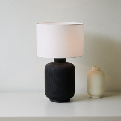 Nocturne Table Lamp | Textured Ceramic | Black and White