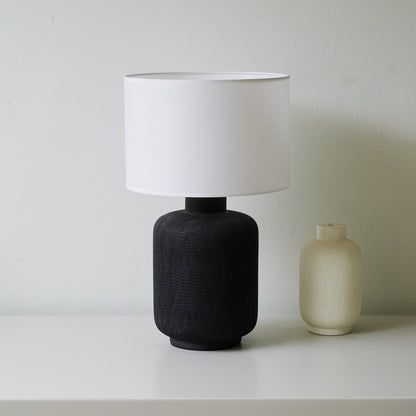 Nocturne Table Lamp | Textured Ceramic | Black and White