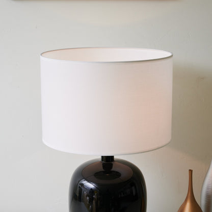 Noir Gloss Table Lamp | Ceramic | Black and White
