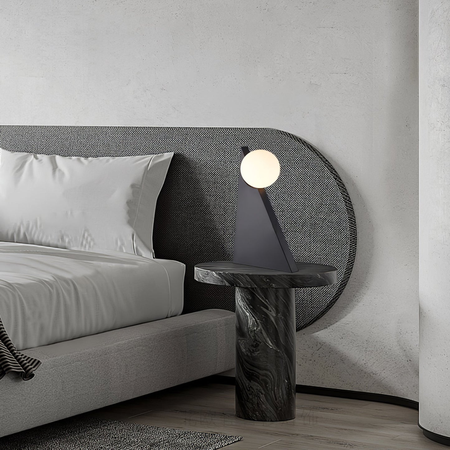 Noir Roy Table Lamp | Stainless Steel & Glass | Black & White