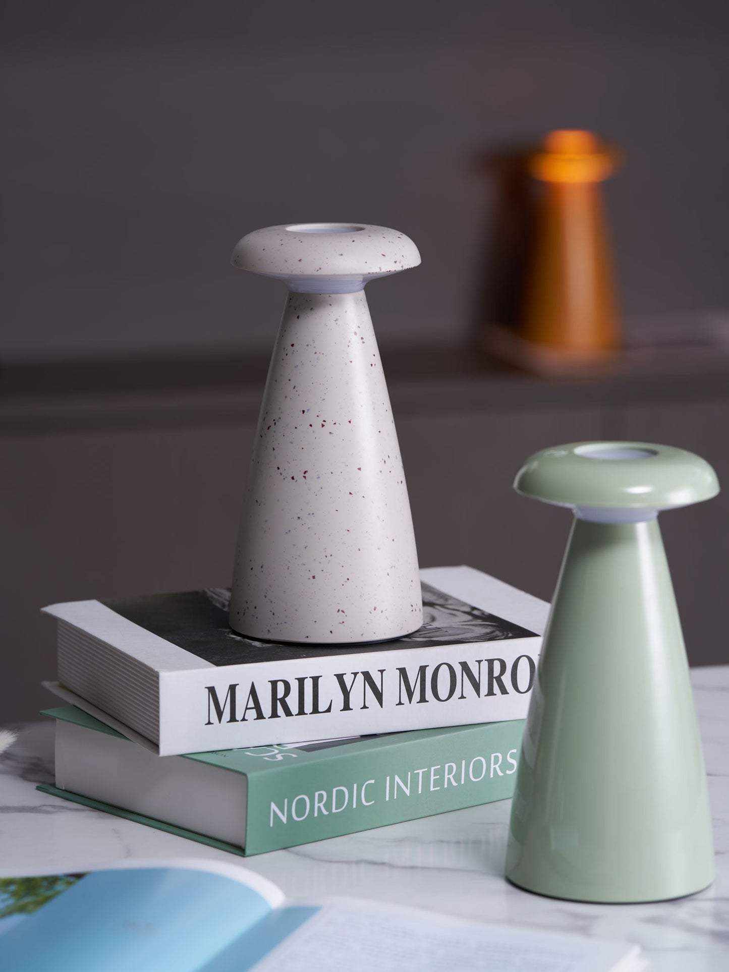 Noko Mushroom Table Lamp | Rechargeable | Grey, Green, Orange