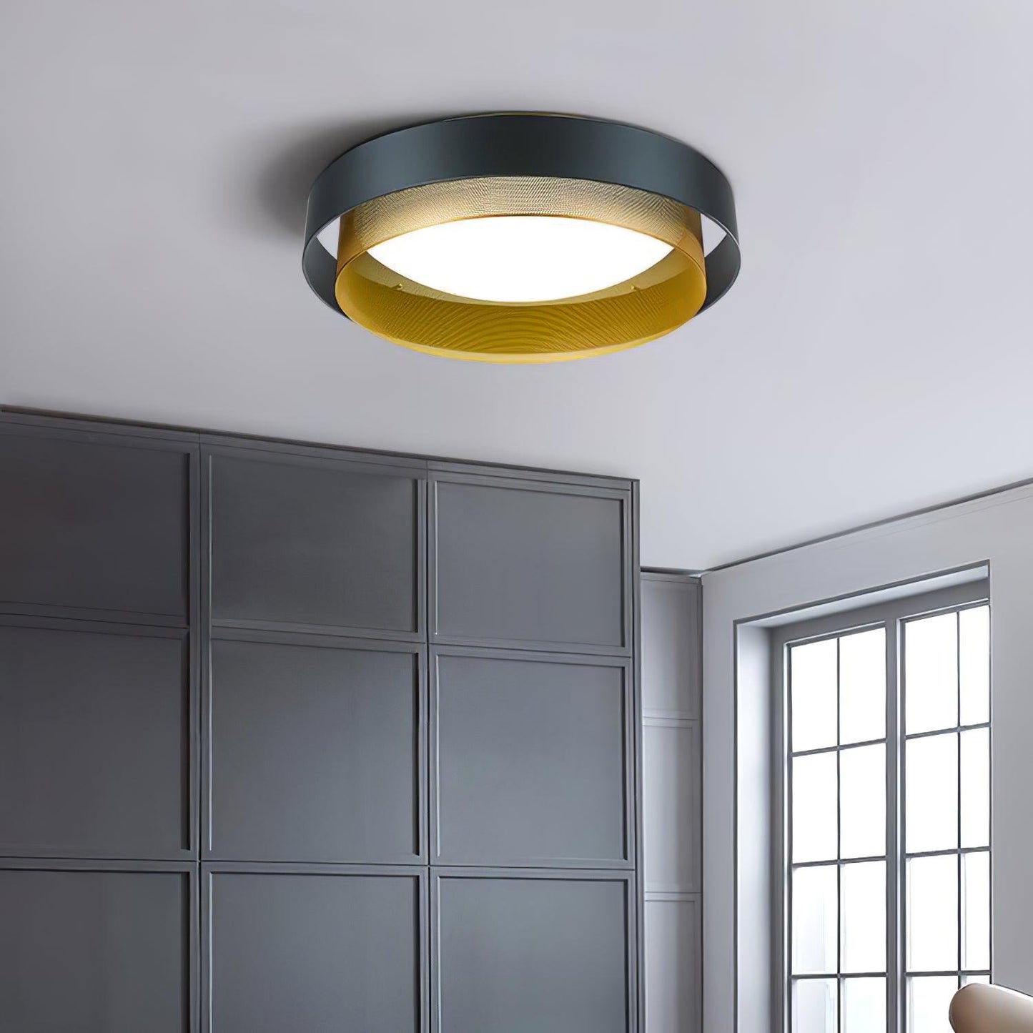 Nolan Ceiling Light | Iron & Metal | Vintage Gold/Black