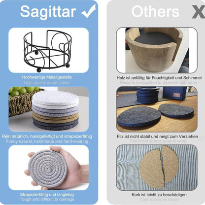 Cotton Rope Coasters | Eco-Friendly & Absorbent | Set of 6 (White)