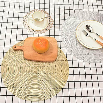 Gold Placemats & Coasters Set | PVC Washable & Stain-Resistant | 2-8 Pieces