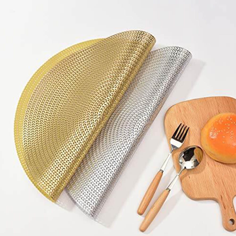Gold Placemats & Coasters Set | PVC Washable & Stain-Resistant | 2-8 Pieces