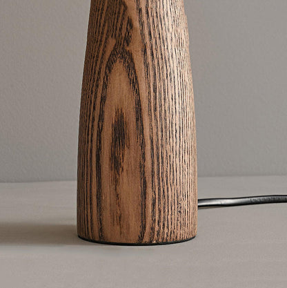 Nora Table Lamp | Walnut Wood, Fabric, Metal | White Shade