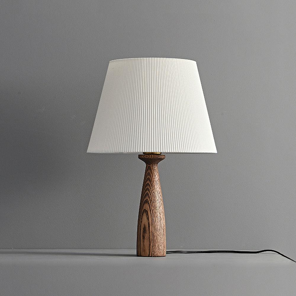 Nora Table Lamp | Walnut Wood, Fabric, Metal | White Shade