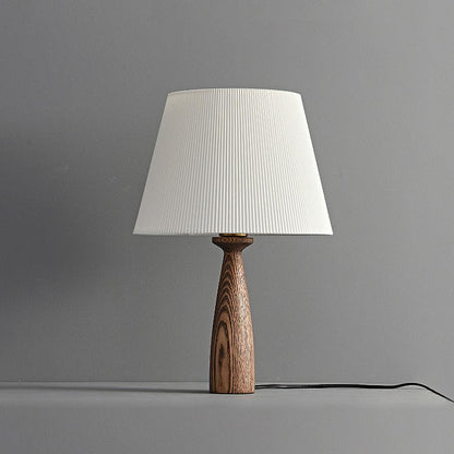 Nora Table Lamp | Walnut Wood, Fabric, Metal | White Shade