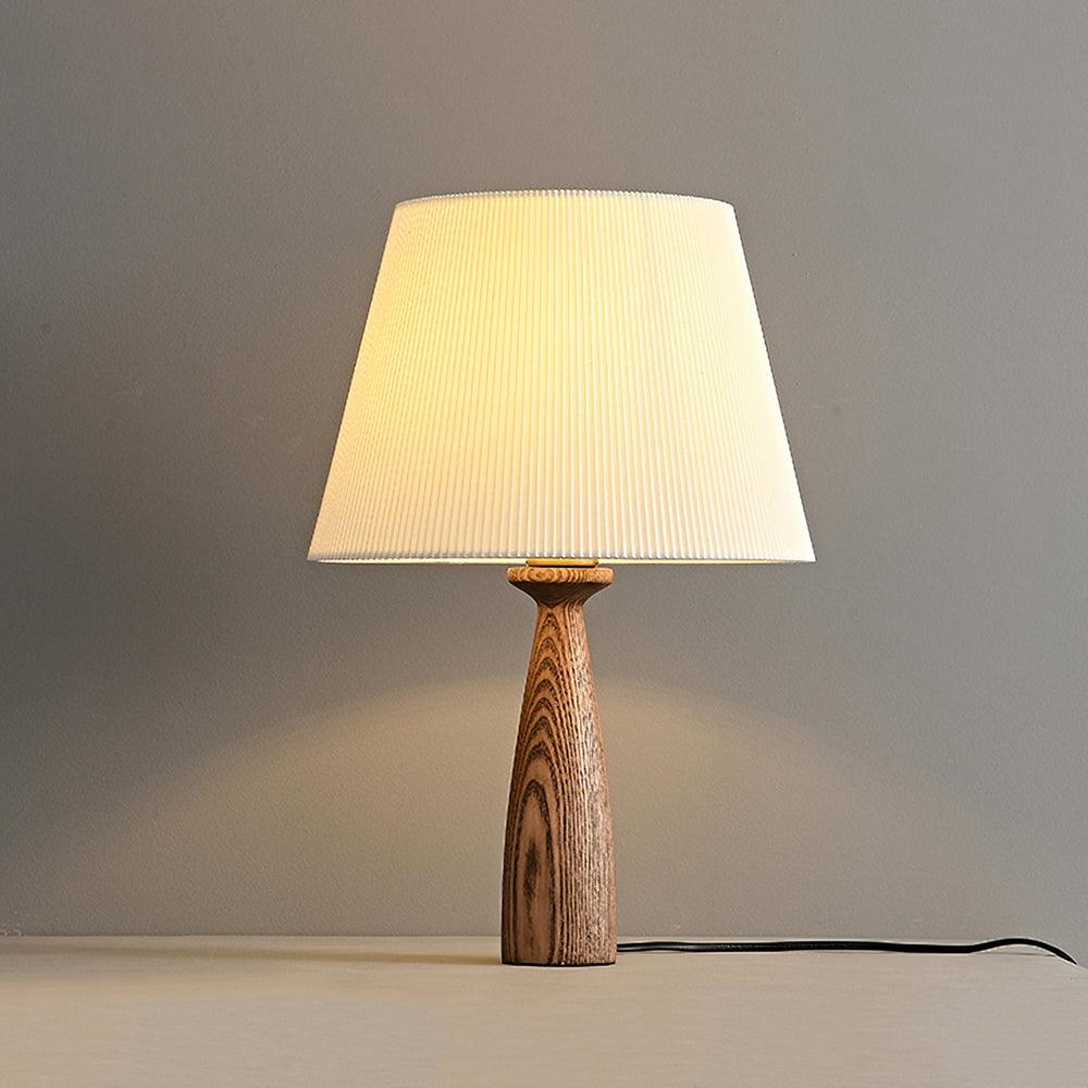 Nora Table Lamp | Walnut Wood, Fabric, Metal | White Shade