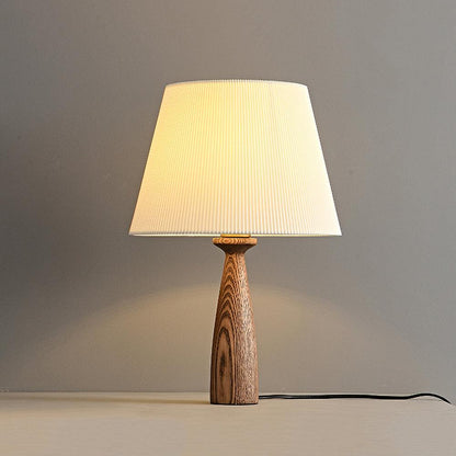 Nora Table Lamp | Walnut Wood, Fabric, Metal | White Shade