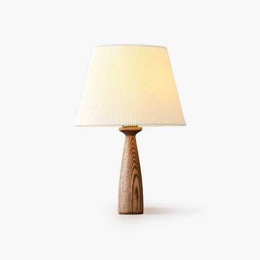 Nora Table Lamp | Walnut Wood, Fabric, Metal | White Shade