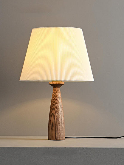 Nora Table Lamp | Walnut Wood, Fabric, Metal | White Shade