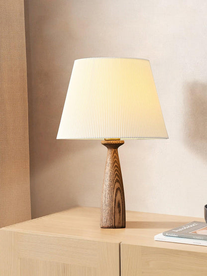 Nora Table Lamp | Walnut Wood, Fabric, Metal | White Shade