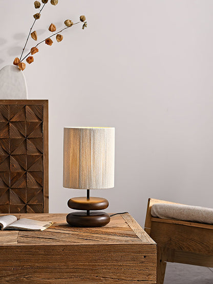 Nora Wood Table Lamp | Wood & Metal | Black and Walnut Color