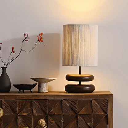 Nora Wood Table Lamp | Wood & Metal | Black and Walnut Color