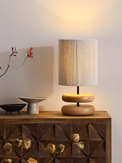 Nora Wood Table Lamp | Wood & Metal | Black and Walnut Color