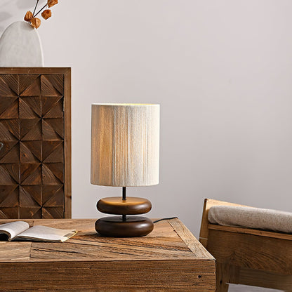 Nora Wood Table Lamp | Wood & Metal | Black and Walnut Color