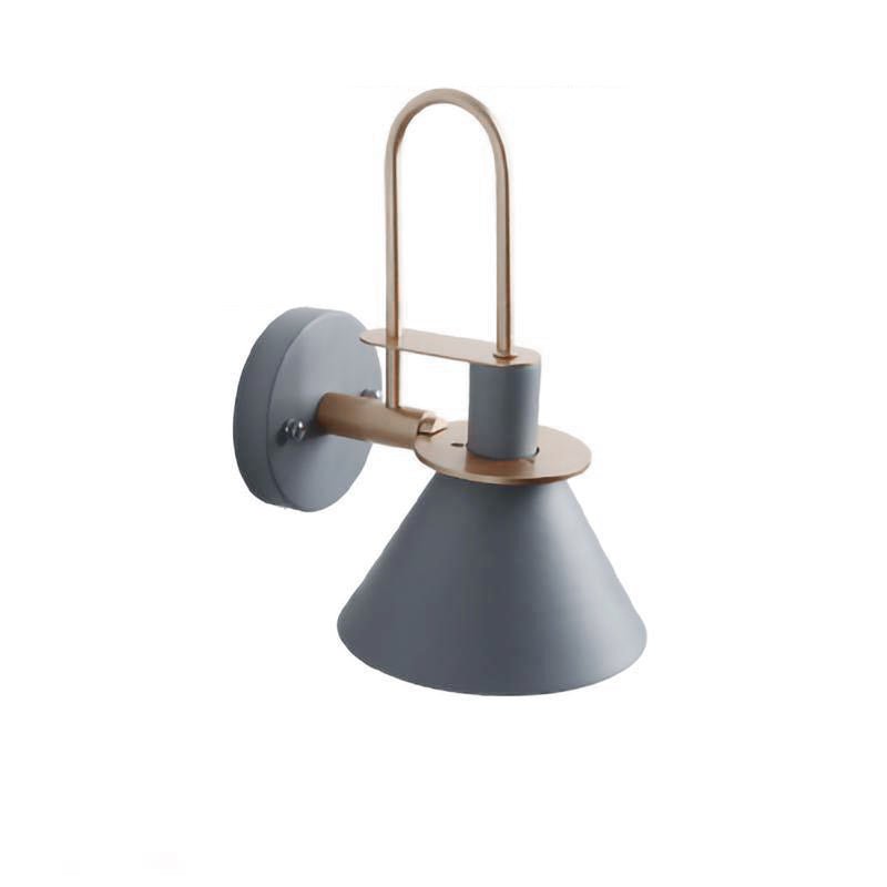 Nordic Metal Wall Sconce | Iron | Black, Pink, White, Green, Grey, Yellow
