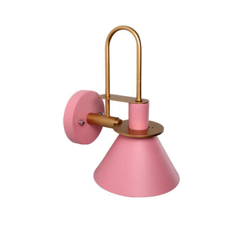 Nordic Metal Wall Sconce | Iron | Black, Pink, White, Green, Grey, Yellow