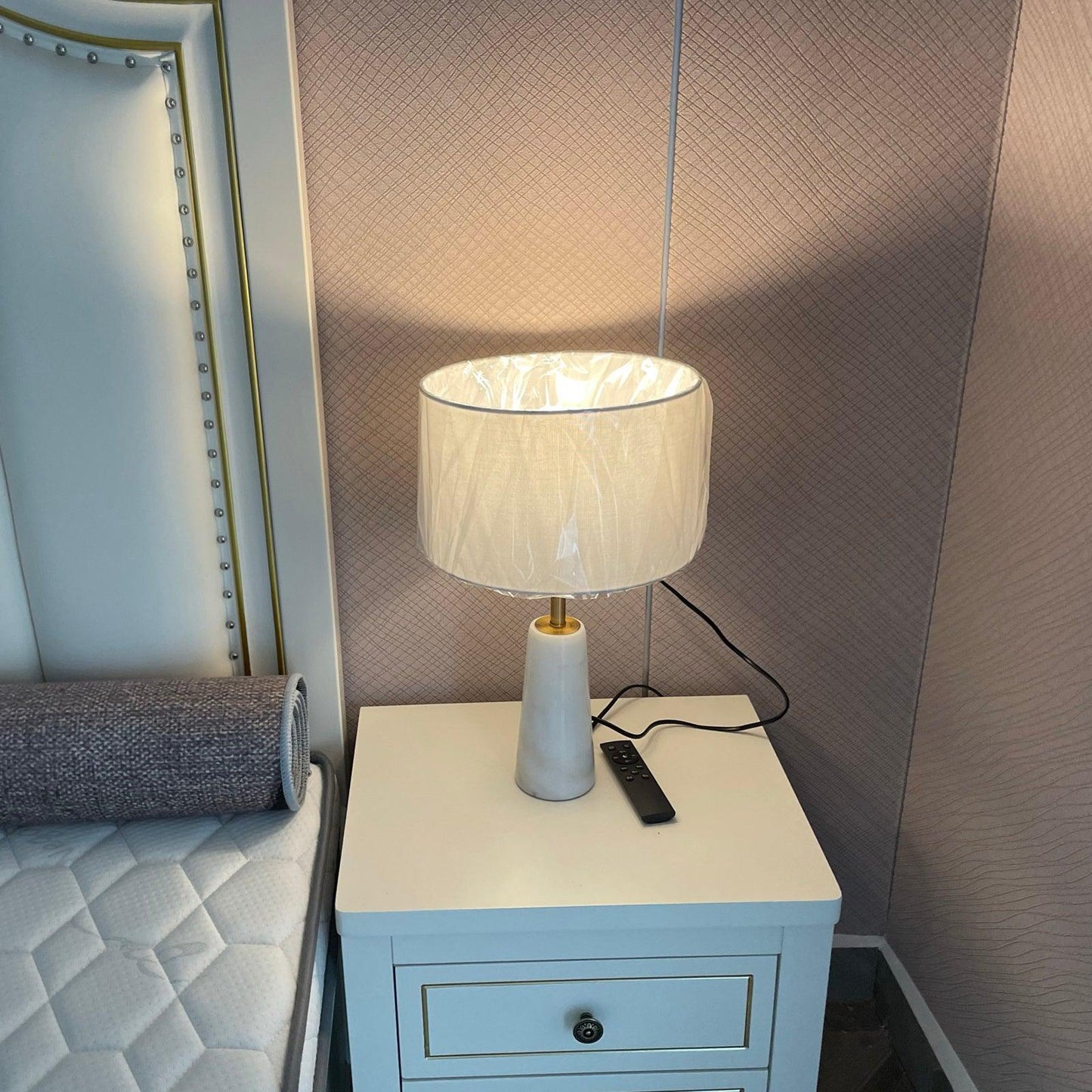 Norrington Table Lamp | Metal & Marble | Gold & White