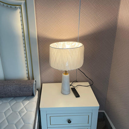 Norrington Table Lamp | Metal & Marble | Gold & White