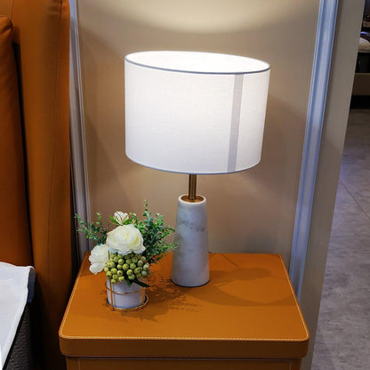 Norrington Table Lamp | Metal & Marble | Gold & White