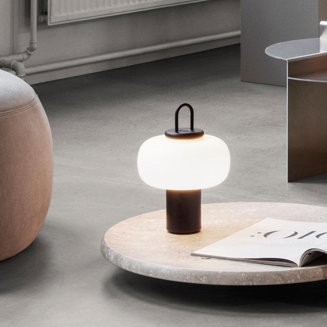 Nox Table Lamp | Metal & Glass | Black or Silver Finish