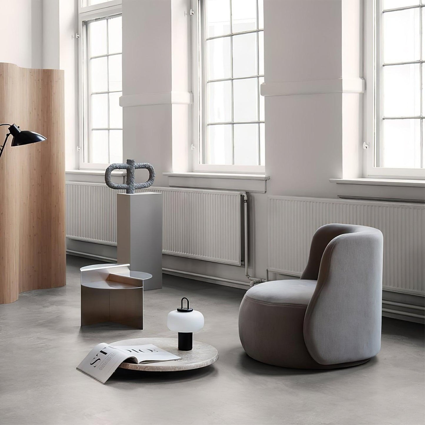 Nox Table Lamp | Metal & Glass | Black or Silver Finish