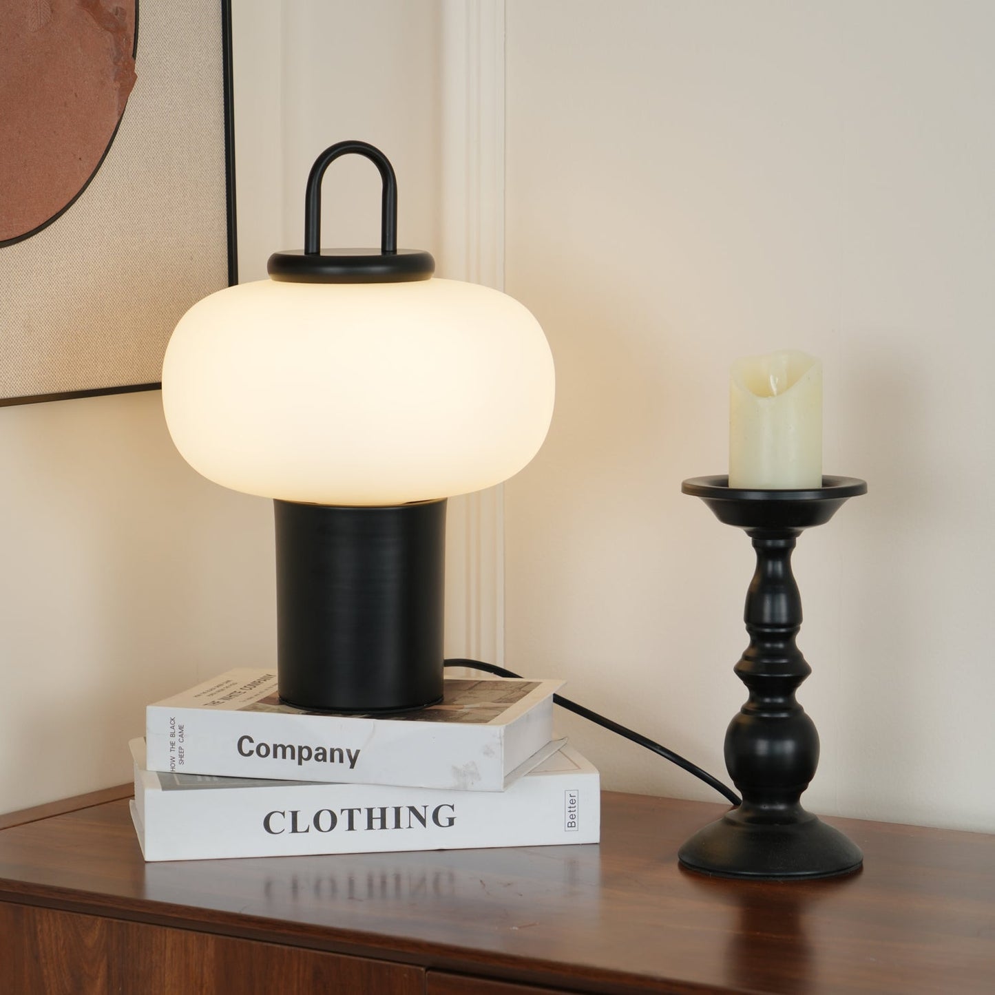 Nox Table Lamp | Metal & Glass | Black or Silver Finish